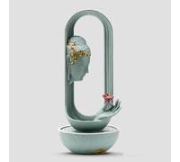 Zen Buddha Head Tabletop Water Fountain, for Meditation & Relaxation,Indoor Water Fountain Tranquil Indoor Waterfall Desk