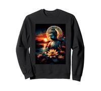 Zen Buddha Meditation Lotus Sunset Spiritual Art Sweatshirt