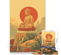 Zen Buddha Over Mountain Jigsaw 1000 Pieces for Teenagers Thinking Skill Mindful Escape Neat Edges (50x75cm)