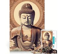Zen Buddha Painting 1000-piece Jigsaw Puzzles Think Exercise Game Tight Interlock No Gaps Interactive Brain Challenge for Home (38x26cm)