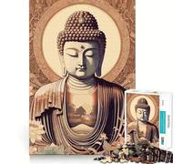Zen Buddha Painting Jigsaws 1000 Pieces for Adults Memory Boost Game Professional Grade Cutting Heartwarming Gathering Activity (50x75cm)