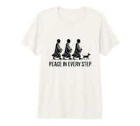 Zen Buddhist Monks Dog Walk Peace in Every Step Premium T-Shirt