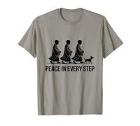 Zen Buddhist Monks Dog Walk Peace in Every Step T-Shirt