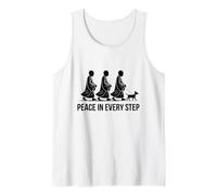 Zen Buddhist Monks Dog Walk Peace in Every Step Tank Top