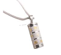 Zen Buddhist S925 Silver Mantra Cylinder Pendant, Adjustable 51-60cm Openable Amulet Necklace for Men Women, Matte Gold Lotus Skin-Friendly Blessing Present (Steel color)