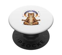 Zen Cat Spiritual Buddhist Yoga Meditation Buddha Pose PopSockets Adhesive PopGrip