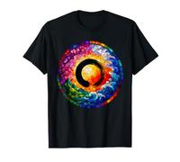 Zen Circle Japanese Calligraphy Nature Stained Glass T-Shirt