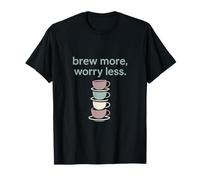 Zen Coffee Stack Brew More Worry Less Graphic T-Shirt