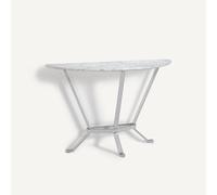 Zen Console Table in Carrara Marble and Iron Marble White