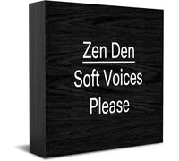 Zen Den Soft Voices Please New Home Decor Rustic Gift Ideas Wood Sign Desk Shelf Farmhouse Room Decorations 5 × 5 Inch