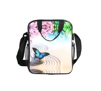 Zen Design Butterfly Print Clear Pvc Waterproof Tote Transparent See Through Lunch Handbag,Travel Toiletry Bag,Women Men Work Shopping