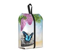 Zen Design Butterfly Print Travel Shoe Storage Bag with Sturdy Webbing Handle for Travel Outdoor Sports Daily Storage