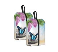 Zen Design Butterfly Print Travel Shoe Storage Bag with Sturdy Webbing Handle for Travel Outdoor Sports Daily Storage