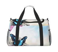 Zen Design Butterfly Print Weekender Bag,Gym Bag with,Carry On Luggage Overnight Weekend Bag, Holdall Handbag & Shoulder Bag for Travel Fitness