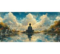 Zen Diamond Art, 5D Diamond Painting Abstract, DIY Full Drill Gem Art Kits Adults Beginner Mosaic Making Kits, Cross Stitch Crystal Paintings Craft for Room Decor, Gifts for Women 140x70cm - KF0122Z