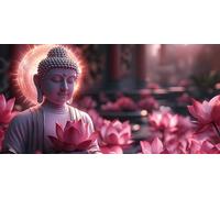 Zen Diamond Art, 5D Diamond Painting Lotus, DIY Full Drill Gem Art Kits Adults Beginner Mosaic Making Kits, Cross Stitch Crystal Paintings Craft for Room Decor, Gifts for Women 100x50cm - KF01177