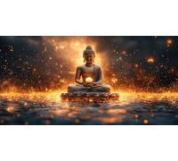 Zen Diamond Art, 5D Diamond Painting Lotus, DIY Full Drill Gem Art Kits Adults Beginner Mosaic Making Kits, Cross Stitch Crystal Paintings Craft for Room Decor, Gifts for Women 100x50cm - KF0199Q