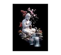 Zen Diamond Art Kits Adults, Diamond Painting flower Crystal Art Kits for Kids Beginners DIY 5D Full Drill Crystal Embroidery Paintings Canvas Crafts Home Wall Decor Christmas Gifts 12x16 inch KSWF992