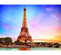 Zen Diamond Painting 5D Full Drill Kit, Eiffel Tower (16x12in) - Relaxing Art for Adults & Kids, High Definition Diamond Art, Includes All Tools, Easy to Read, Sparkling Jewel Art