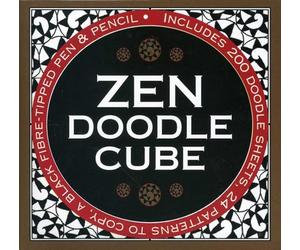Zen Doodle Cube: Includes 200 Doodle Sheets, 24 Patterns to Copy, a Black Fibre-Tipped Pen & Pencil