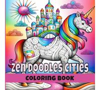 Zen Doodles Cities Coloring Book For Teens And Adults: 36 Abstract Fantasy Relaxing Doodle Designs Coloring Pages. Vol 2.