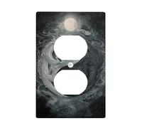 Zen Dragon Light Switch Cover Plate, Black White Decorative Wall Accents, Thermoplastic Standard Size, Perfect for Home Decor Single Duplex Outlet