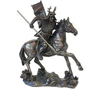 Zen et Ethnique Bronze Look Samurai Horse Statue