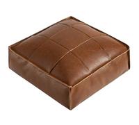 Zen Floor Cushion - Square PU Leather Meditation Pillow Indoor Yoga Chair Comfortable American Style Seating Brown Medium Size for Relaxation and Mindfulness