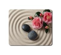 Zen Floral Washer Dryer Top Protector Mat, Peach Blossom and Stone Pattern, Spring and Summer Rubber Anti-slip Waterproof Washer And Dryer Mats for Laundry Room 20x24 Inch