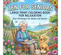 Zen for Seniors: Large Print Coloring Book for Relaxation, Over 50 Design for Adults and Seniors