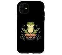 Zen Frog Lotus Funny Yoga Meditation Nature Design Case for iPhone 11