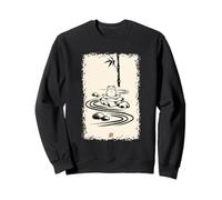 Zen Frog Meditating Japanese Sumi-e Style Yoga Garden Sweatshirt