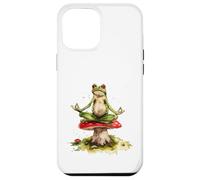 Zen Frog Meditating on Mushroom Watercolor Art Case for iPhone 12 Pro Max