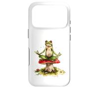 Zen Frog Meditating on Mushroom Watercolor Art Case for iPhone 17 Pro