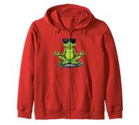 Zen Frog Vibes - Meditating Amphibian Humor for Chill Humans Zip Hoodie
