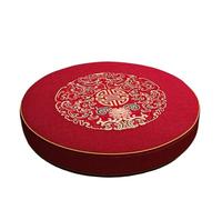 Zen Futon Cushion, Lazy Cushion, Round Meditation Mat, Floor Decoration, Washable, New Chinese Style, for Home, Tatami, Kitchen, Meditation(Red,40cm)