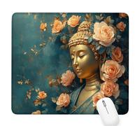 Zen Gaming Mouse Pad, Flower Mouse Pad 420x350x3mm Mousepad Small Size Stitched Edge, Waterproof Non-Slip Rubber Base Mousemat Improves Accuracy and Speed, Desk Mat Laptop for Office and Home D-797