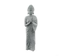 Zen Garden Buddha Figure, Sturdy Resin Stone Statue for Indoor Outdoor Decoration (A)