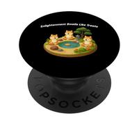 Zen Garden Dogs Comic Shiba Inu Meditation Peaceful Pond PopSockets Adhesive PopGrip