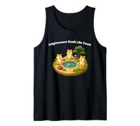 Zen Garden Dogs Comic Shiba Inu Meditation Peaceful Pond Tank Top