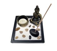 Zen Garden Garten Sand Buddha Rocks Tealight Incense Holder Feng Shui W Free Mxsabrina Red String Bracelet SKU:T1020