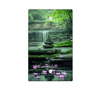 Zen Garden Light Switch Cover Plate/Outlet Covers, Green Serenity with Peach Water Lily Flowers, Thermoplastic Wall Plates, Standard Size Blank Cover Plate