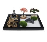 Zen Garden Miniature Japanese Sand Garden Crafts Kit, Tabletop Artistic Zen Decoration for Home, Entrance Year, Business, Living Room, Study Room