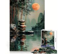 Zen Garden Moon 1000 Teenager Pieces Jigsaw Puzzle Boost Memory Happy Idle Time Quality Cut Chic Xmas Gift (50x75cm)