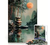 Zen Garden Moon for Adults 1000 Piece Jigsaw Puzzle Sharp Recall Calm Recreation Uniform Cut Festive Present (38x52cm)
