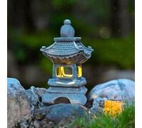 Zen Garden Pagoda Lantern, Home Hut Garden Solar Pagoda Ornament, Lantern Garden Outdoor Indoor Statue Zen Asian Japanese Decor For Landscape Balcony Decorations 25Cm Tall