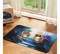 Zen Garden Pet Feeding Mat Dog Cat Eating Food Absorbent Leather Tablecloth for and Water Bowl Waterproof No Stains Quick Dry Non-Slip 17.72 * 11.8IN