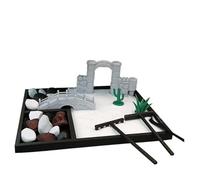 Zen Garden Set for Desk - Zen Sand Garden, Zen Garden Sand Brick Set | Small Zen Garden Desktop Meditation Zen Garden Desk Decoration Set