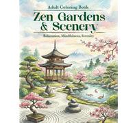 Zen Gardens and Scenery: Adult Coloring Book, Japanese Art, Mindfulness, Stress Relief, Nature Patterns | 32 Unique Designs (World Voyage Coloring Series)