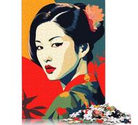 Zen Geisha Beauty Jigsaw Puzzles for Adults Kids. 1000 Pieces Great Challenge Toy Educational Games Home Decoration for Educational Games 1000pcs (38x26cm)